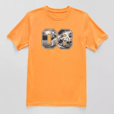 Xersion Performance Little & Big Kid Boys Crew Neck Short Sleeve Regular Fit Graphic T-shirt In Orange