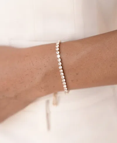 Ettika Adjustable Dainty Crystal Bracelet In Gold