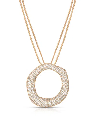Ettika Open Circle Pave Necklace In Gold