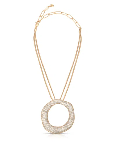 Ettika Open Circle Pave Necklace In Gold