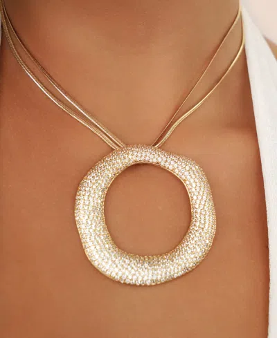 Ettika Open Circle Pave Necklace In Gold