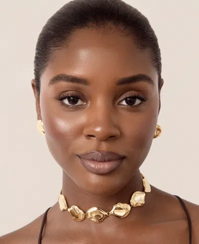 Ettika Liquid Luxe Statement Choker Necklaces In Brown