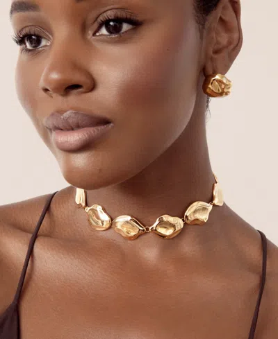 Ettika Liquid Luxe Statement Choker Necklaces In Brown
