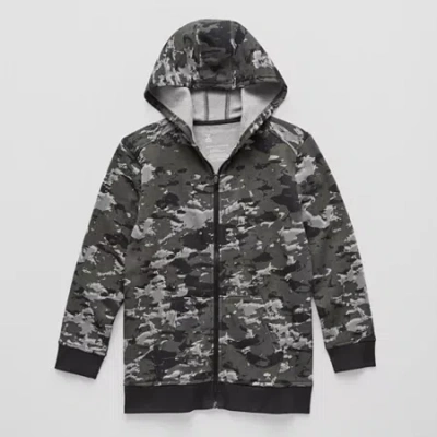 Xersion Little & Big Kid Boys Long Sleeve Fleece Zipper Active Hoodie In Black