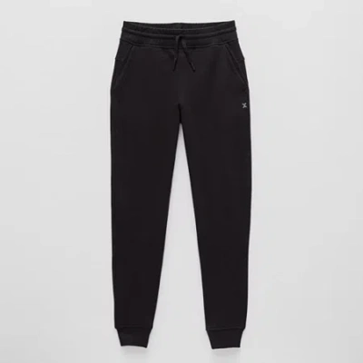 Xersion Little & Big Kid Boys Cuffed Mid Rise Regular Fit Fleece Jogger Pant In Black