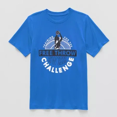 Xersion Little & Big Kid Boys Crew Neck Short Sleeve Regular Fit Graphic T-shirt In Blue