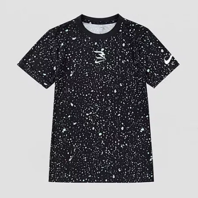 Nike 3brand By Russell Wilson Big Kid Boys Crew Neck Short Sleeve Regular Fit Graphic T-shirt In Black