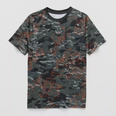 Xersion Little & Big Kid Boys Crew Neck Short Sleeve Regular Fit Graphic T-shirt In Black