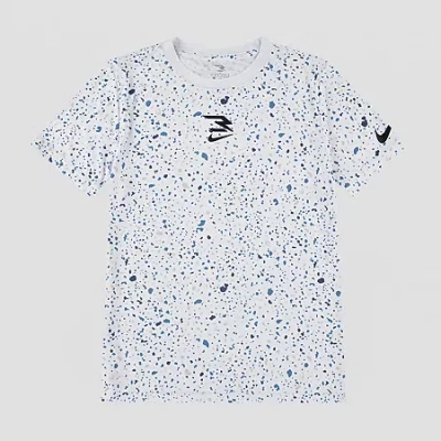 Nike 3brand By Russell Wilson Big Kid Boys Crew Neck Short Sleeve Regular Fit Graphic T-shirt In White