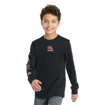 Adidas Originals Big Kid Boys Crew Neck Long Sleeve Regular Fit Graphic T-shirt In Multi