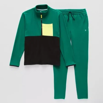 Xersion Little & Big Kid Boys 2-pc. Cozy Quarter Zip & Pant Set In Black