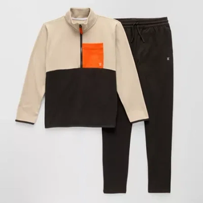 Xersion Little & Big Kid Boys 2-pc. Cozy Quarter Zip & Pant Set In Sand