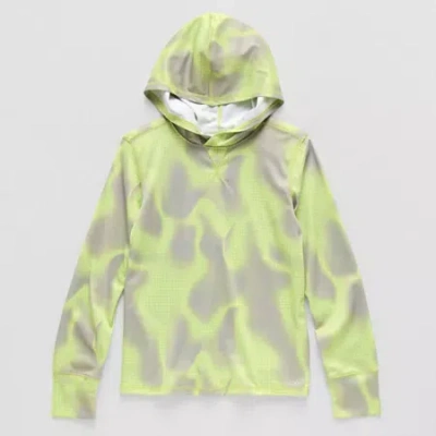 Xersion Little & Big Kid Boys Hooded Long Sleeve Moisture Wicking Active T-shirt In Green