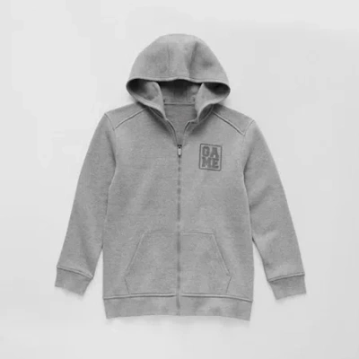 Xersion Little & Big Kid Boys Long Sleeve Fleece Zipper Active Hoodie In Gray