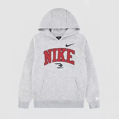Nike 3brand By Russell Wilson Boys Long Sleeve Fleece Active Hoodie In Gray