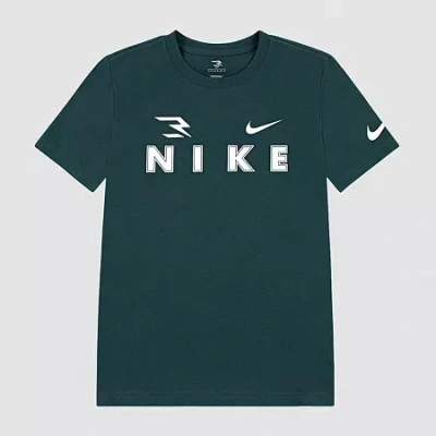 Nike 3brand By Russell Wilson Big Kid Boys Crew Neck Short Sleeve Regular Fit Graphic T-shirt In Green