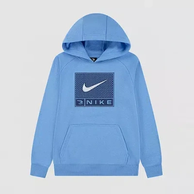 Nike 3brand By Russell Wilson Boys Long Sleeve Fleece Active Hoodie In Blue