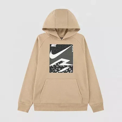 Nike 3brand By Russell Wilson Boys Long Sleeve Fleece Active Hoodie In Brown