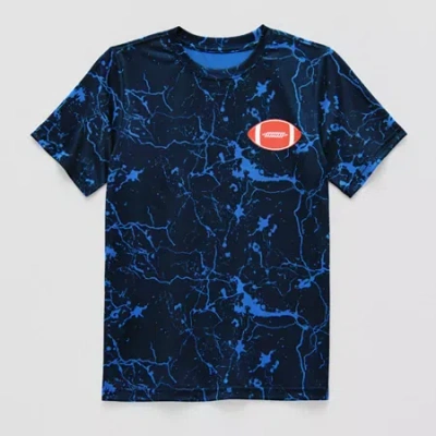 Xersion Little & Big Kid Boys Crew Neck Short Sleeve Regular Fit Graphic T-shirt In Blue