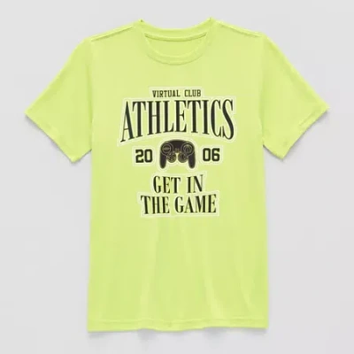 Xersion Little & Big Kid Boys Crew Neck Short Sleeve Regular Fit Graphic T-shirt In Green