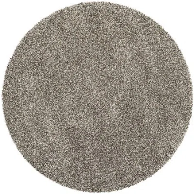 Safavieh Milan Collection Harper Solid Shag Indoor Round Area Rug In Brown