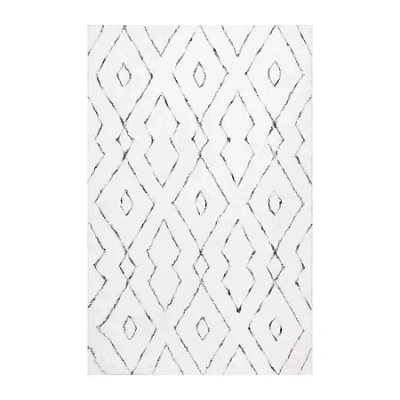 Nuloom Hand Tufted Beaulah Shaggy Rug In White