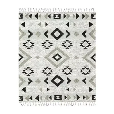Amer Rugs Artifacts Aa Flat-weave Wool Rug In Silver