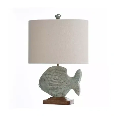 Stylecraft 17 W Ocean Blue Table Lamp In Blue