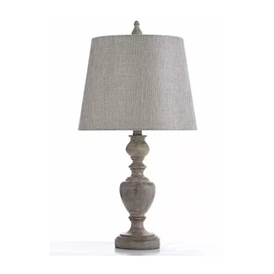 Stylecraft 13 W Gray & Cream Table Lamp In Brown