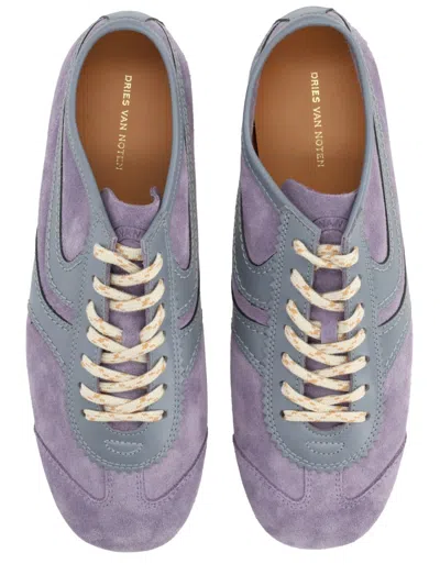 Dries Van Noten Lilac Leather Sneaker In Purple