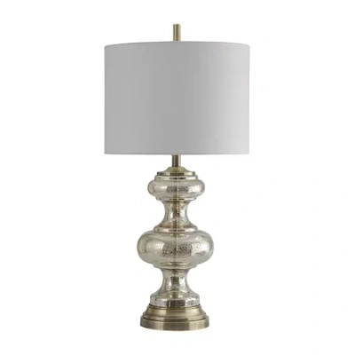 Stylecraft 16.5 W Mercury & Brass Glass Table Lamp In Multi