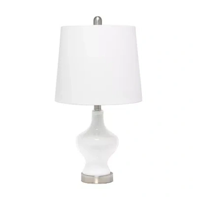 All The Rages Lalia Home Paseo With White Fabric Shade Glass Table Lamp In White