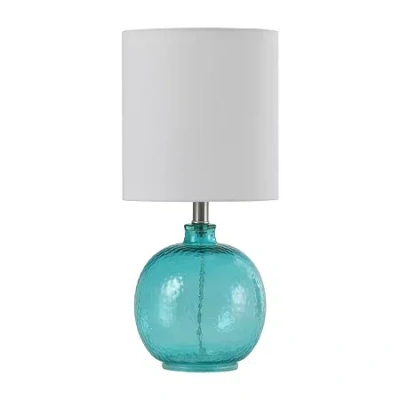 Stylecraft 9.5 W Cerulean Glass Table Lamp In Blue