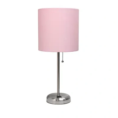 All The Rages Limelights Stick Lamp With Charging Outlet Table Lamp In Pink