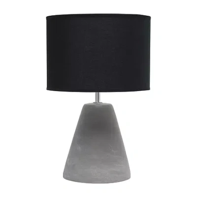 All The Rages Simple Designs Pinnacle Black Concrete Table Lamp In Black