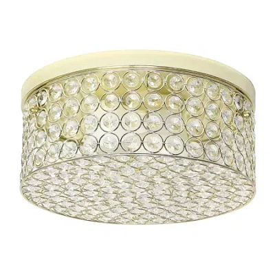 All The Rages Gold Two Light Round Flush Mount Light In Yellow