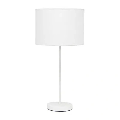 All The Rages Simple Designs Stick Lamp With Fabric Shade In White