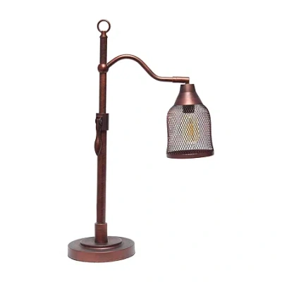 All The Rages Arched Metal Mesh Shade Table Lamp In Red