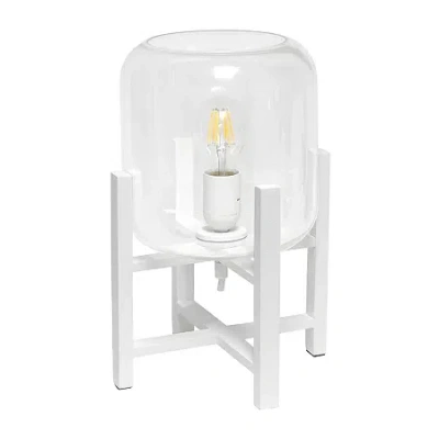 All The Rages Black Wood Mounted Lamp With Clear Glass Glass Table Lamp In White