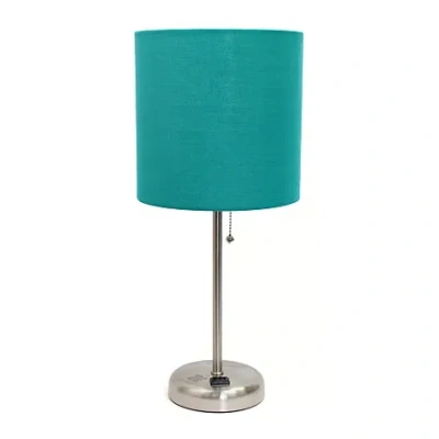 All The Rages Limelights Stick Lamp With Charging Outlet Table Lamp In Blue