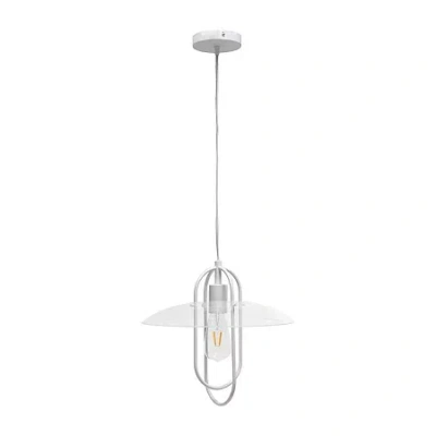 All The Rages 1 Light Elongated Metal Pendant Light In White