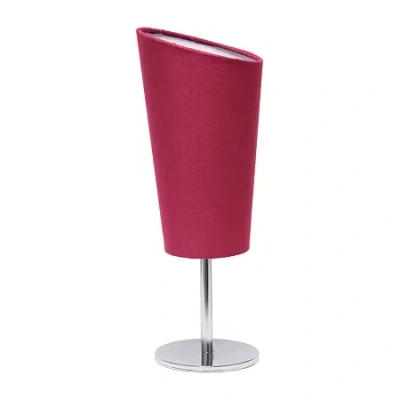 All The Rages Black Mini Chrome With Angled Shade Metal Table Lamp In Pink