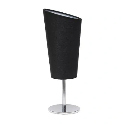 All The Rages Black Mini Chrome With Angled Shade Metal Table Lamp In Black