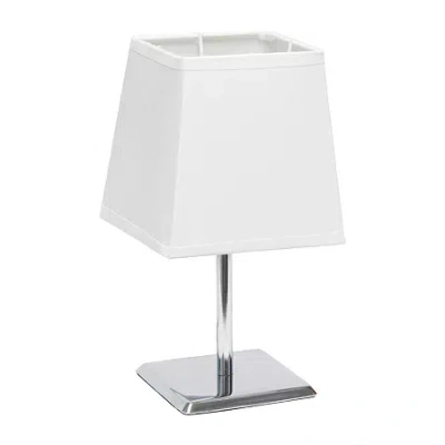 All The Rages Square Shade Metal Table Lamp In White