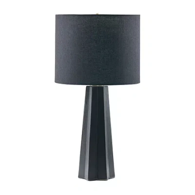 Ink+ivy Athena Geometric Ceramic Table Lamp In Black
