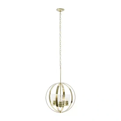 All The Rages 3-light 18" Adjustable Globe Clear Glass Ceiling Pendant In Yellow