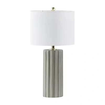 Ink+ivy Glendale Ribbed Ceramic Table Lamp In Gray