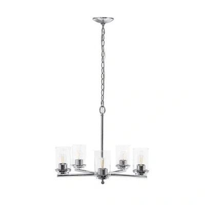 All The Rages 5-light 20.5" Chandelier Pendant Light In Silver