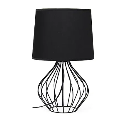 All The Rages Simple Designs Geometrically Wired Iron Table Lamp In Black