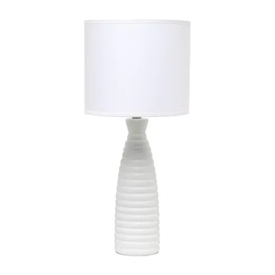 All The Rages Simple Designs Alsace Bottle Ceramic Table Lamp In White
